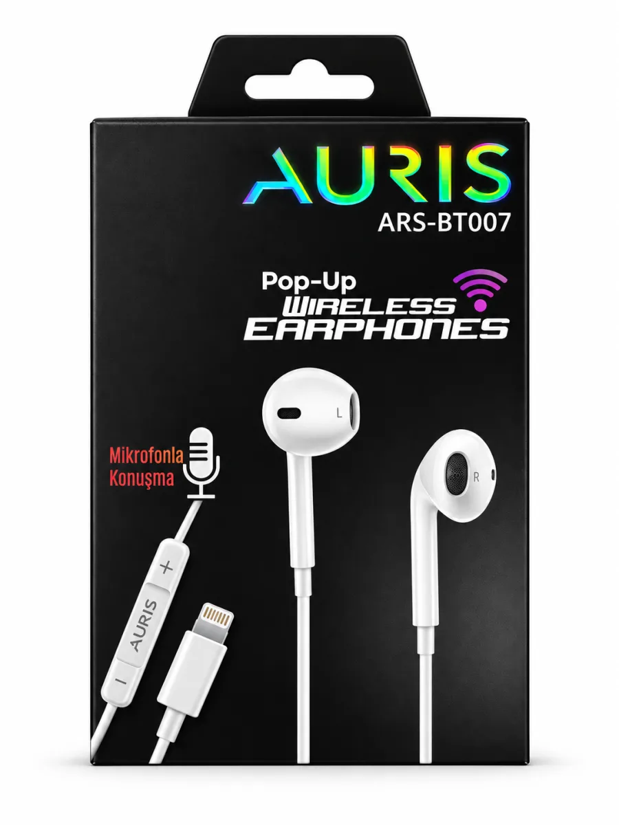 AURIS ARS-BT007 Pop-Up Wireless Earphones Mikrofonlu Lightning Kulaklık